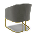 Poltrona Decorativa Industrial Dourado Kit 2 Stella Suede D03