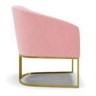 Poltrona Decorativa Industrial Dourado Kit 2 Stella Suede D03