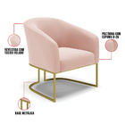 Poltrona Decorativa Industrial Dourado Kit 2 Stella Veludo Ro