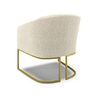 Poltrona Decorativa Industrial Dourado Stella Bouclê Bege D03