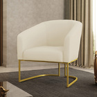 Poltrona Decorativa Industrial Dourado Stella Cotelê Ext/velu