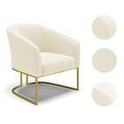 Poltrona Decorativa Industrial Dourado Stella Cotelê Ext/velu