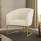 Poltrona Decorativa Industrial Dourado Stella Cotelê Int/velu