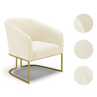 Poltrona Decorativa Industrial Dourado Stella Cotelê Int/velu