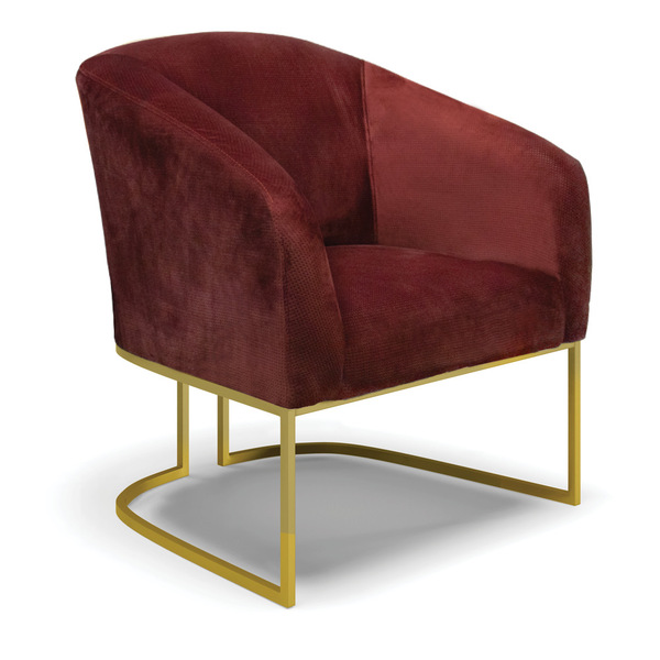 Poltrona Decorativa Industrial Dourado Stella Veludo Text Mar