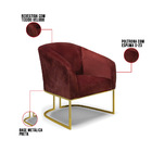 Poltrona Decorativa Industrial Dourado Stella Veludo Text Mar