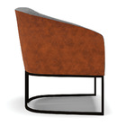 Poltrona Decorativa Industrial Preta Stella Nozes/linho Grafi