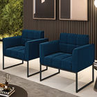 Poltrona Decorativa Industrial Preto Kit 2 Elisa Bouclê D03 -