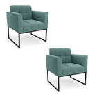 Poltrona Decorativa Industrial Preto Kit 2 Elisa Bouclê D03 -