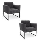 Poltrona Decorativa Industrial Preto Kit 2 Elisa Bouclê D03 -