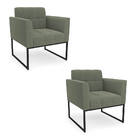 Poltrona Decorativa Industrial Preto Kit 2 Elisa Bouclê D03 -