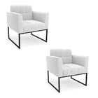 Poltrona Decorativa Industrial Preto Kit 2 Elisa Bouclê D03 -