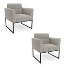 Poltrona Decorativa Industrial Preto Kit 2 Elisa Bouclê D03 -