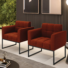 Poltrona Decorativa Industrial Preto Kit 2 Elisa Bouclê D03 -