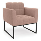 Poltrona Decorativa Industrial Preto Kit 2 Elisa Bouclê Rosê