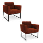 Poltrona Decorativa Industrial Preto Kit 2 Elisa Bouclê Terra