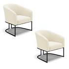 Poltrona Decorativa Industrial Preto Kit 2 Stella Cotelê Ext/