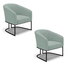 Poltrona Decorativa Industrial Preto Kit 2 Stella Cotelê Ext/