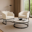 Poltrona Decorativa Industrial Preto Kit 2 Stella Cotelê Int/