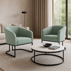 Poltrona Decorativa Industrial Preto Kit 2 Stella Cotelê Int/