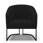 Poltrona Decorativa Industrial Preto Kit 2 Stella Linho D03 -