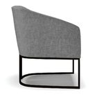 Poltrona Decorativa Industrial Preto Kit 2 Stella Linho D03 -