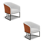 Poltrona Decorativa Industrial Preto Kit 2 Stella Nozes/ Linh