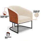 Poltrona Decorativa Industrial Preto Kit 2 Stella Nozes/linho