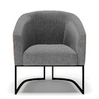 Poltrona Decorativa Industrial Preto Kit 2 Stella Nozes/linho