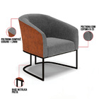 Poltrona Decorativa Industrial Preto Kit 2 Stella Nozes/linho