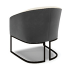 Poltrona Decorativa Industrial Preto Kit 2 Stella Preto/linho