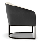 Poltrona Decorativa Industrial Preto Kit 2 Stella Preto/linho