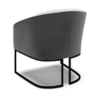 Poltrona Decorativa Industrial Preto Kit 2 Stella Preto/linho