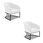 Poltrona Decorativa Industrial Preto Kit 2 Stella Sintético P