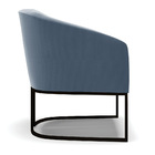 Poltrona Decorativa Industrial Preto Kit 2 Stella Suede Azul