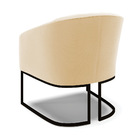 Poltrona Decorativa Industrial Preto Kit 2 Stella Suede Bege