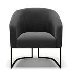 Poltrona Decorativa Industrial Preto Kit 2 Stella Suede D03 -