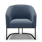 Poltrona Decorativa Industrial Preto Kit 2 Stella Suede D03 -