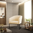 Poltrona Decorativa Industrial Preto Kit 2 Stella Suede D03 -