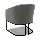 Poltrona Decorativa Industrial Preto Kit 2 Stella Suede D03 -