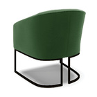 Poltrona Decorativa Industrial Preto Kit 2 Stella Suede Verde