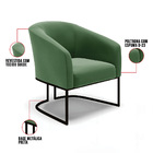 Poltrona Decorativa Industrial Preto Kit 2 Stella Suede Verde