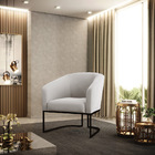 Poltrona Decorativa Industrial Preto Kit 2 Stella Veludo D03