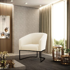 Poltrona Decorativa Industrial Preto Kit 2 Stella Veludo D03