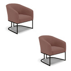 Poltrona Decorativa Industrial Preto Kit 2 Stella Veludo D03