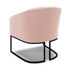 Poltrona Decorativa Industrial Preto Kit 2 Stella Veludo Rosê