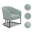 Poltrona Decorativa Industrial Preto Stella Cotelê Ext/veludo