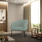 Poltrona Decorativa Industrial Preto Stella Cotelê Ext/veludo