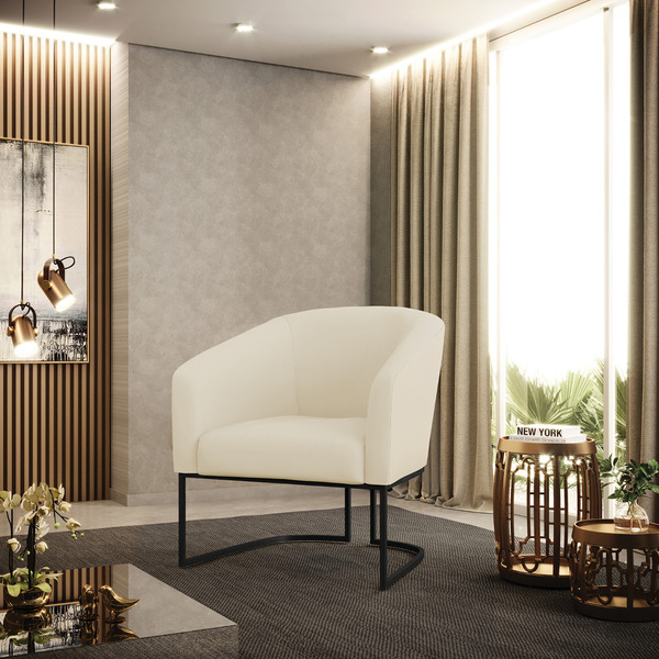 Poltrona Decorativa Industrial Preto Stella Cotelê Ext/veludo