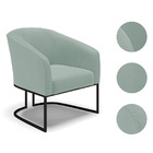 Poltrona Decorativa Industrial Preto Stella Cotelê Int/veludo